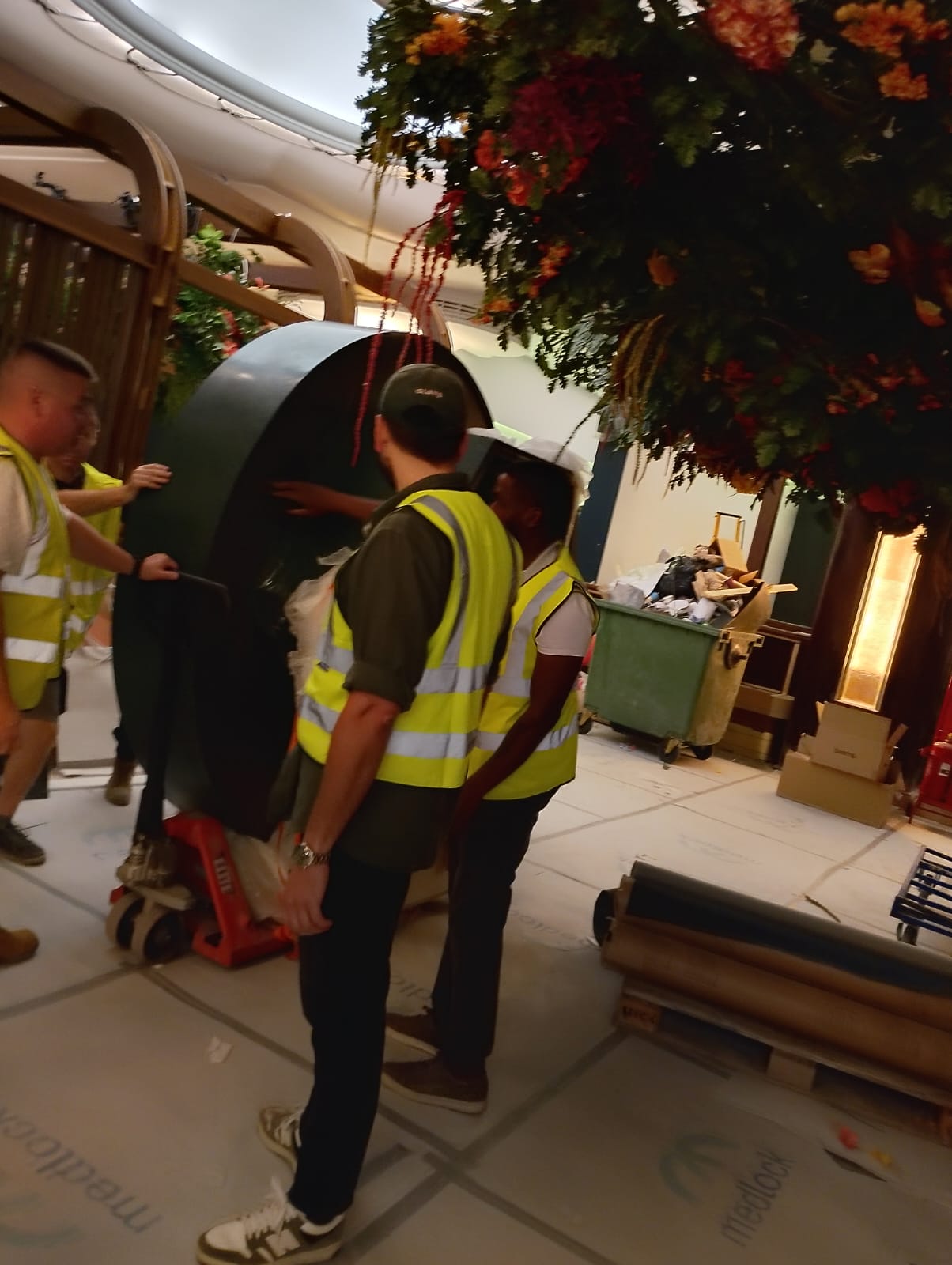 Lavabo comunitario en transporte