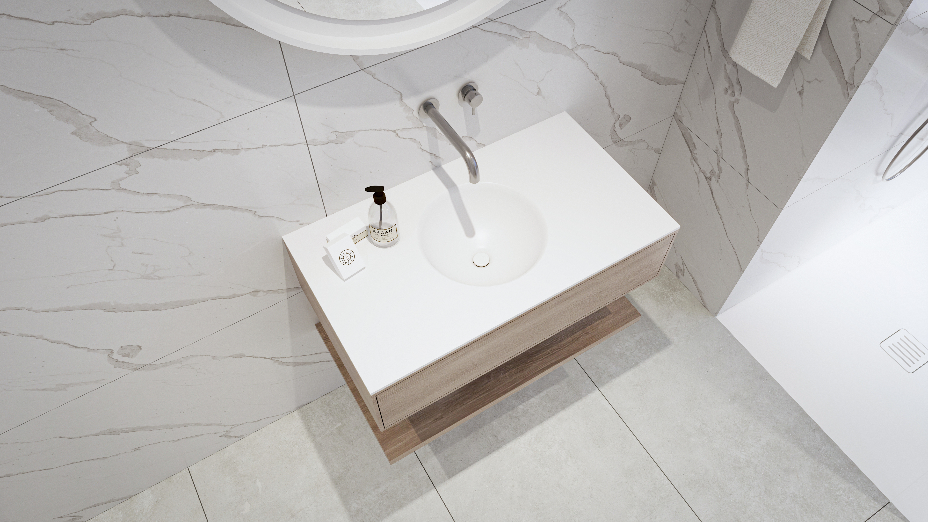 Encimera con lavabo Round integrado