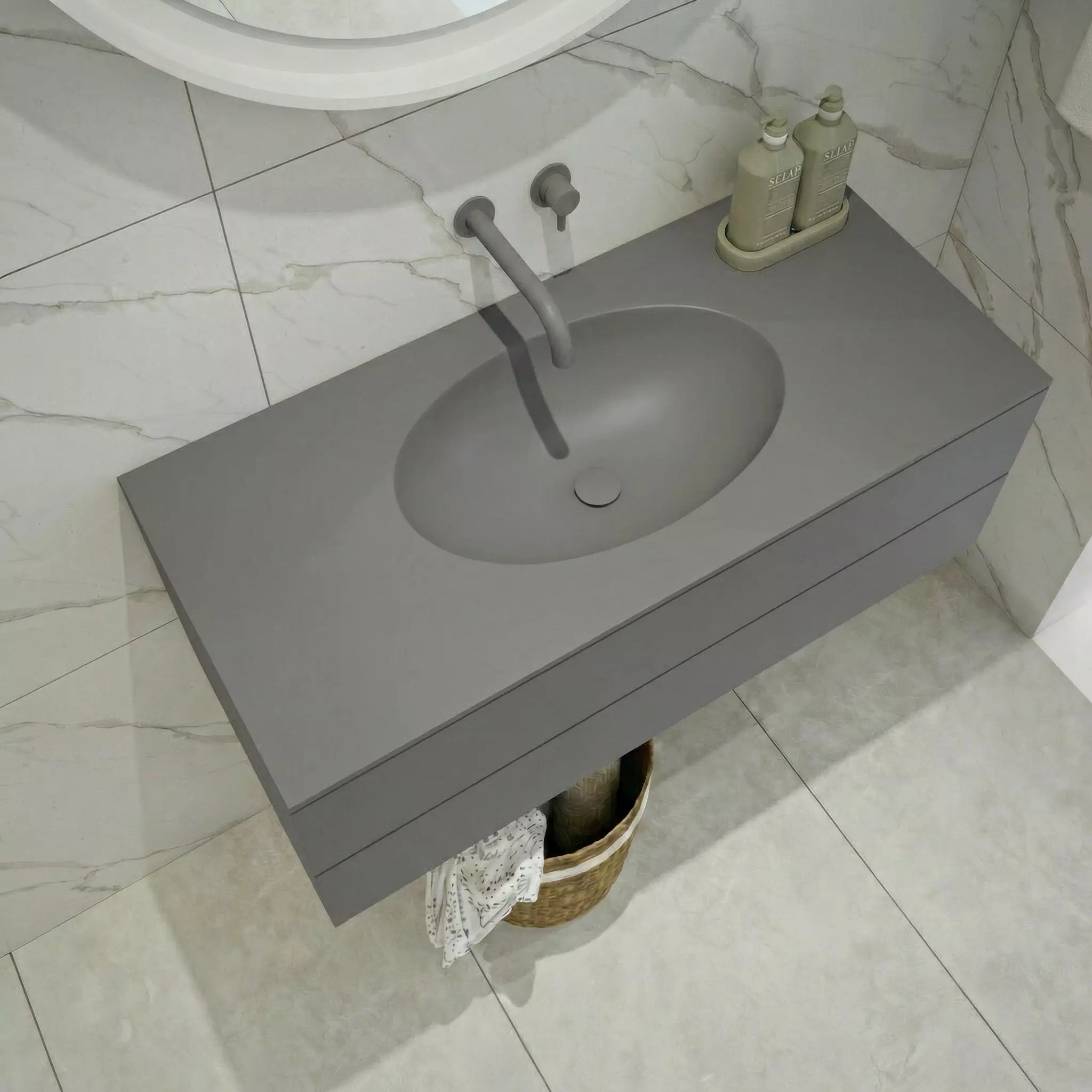 Encimera ovalada Integrado