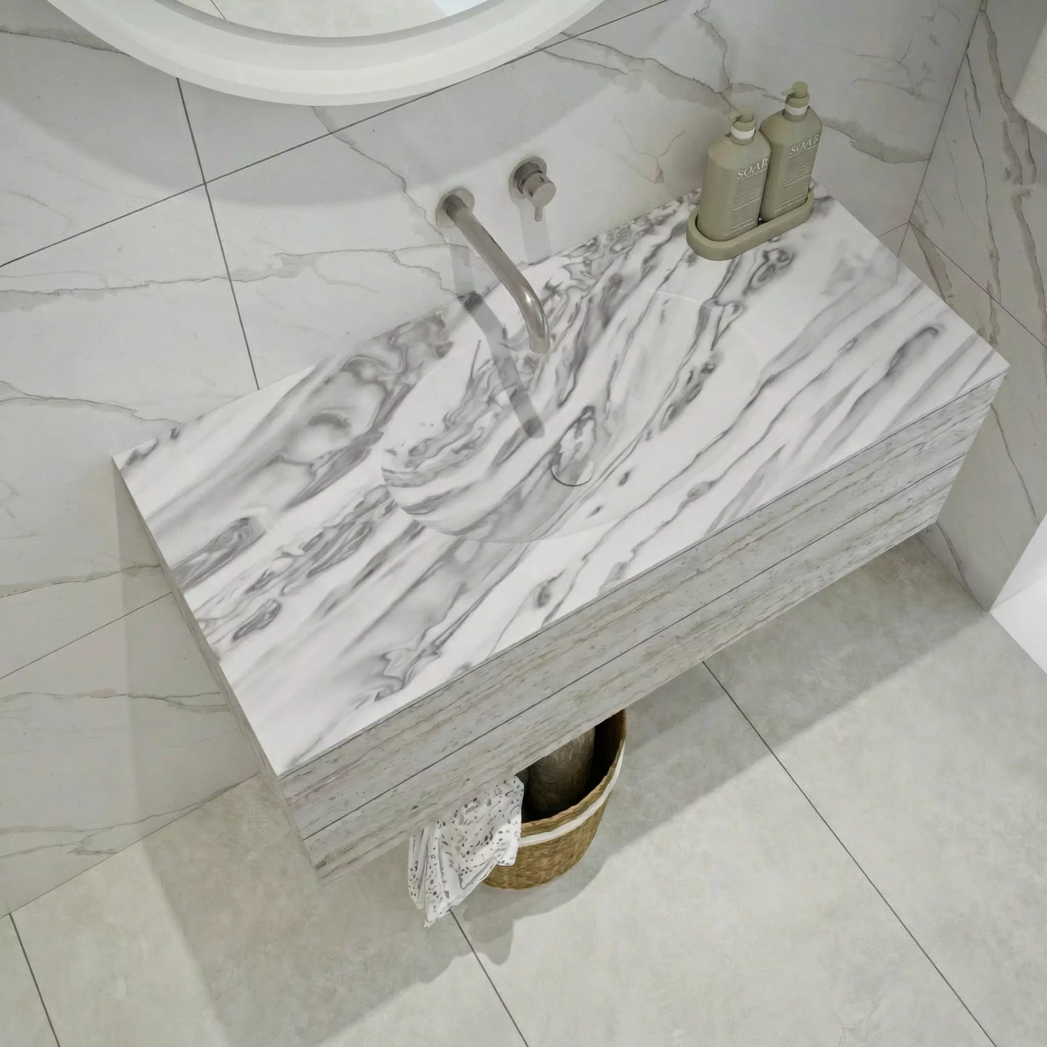 Encimera ovalada Integrado