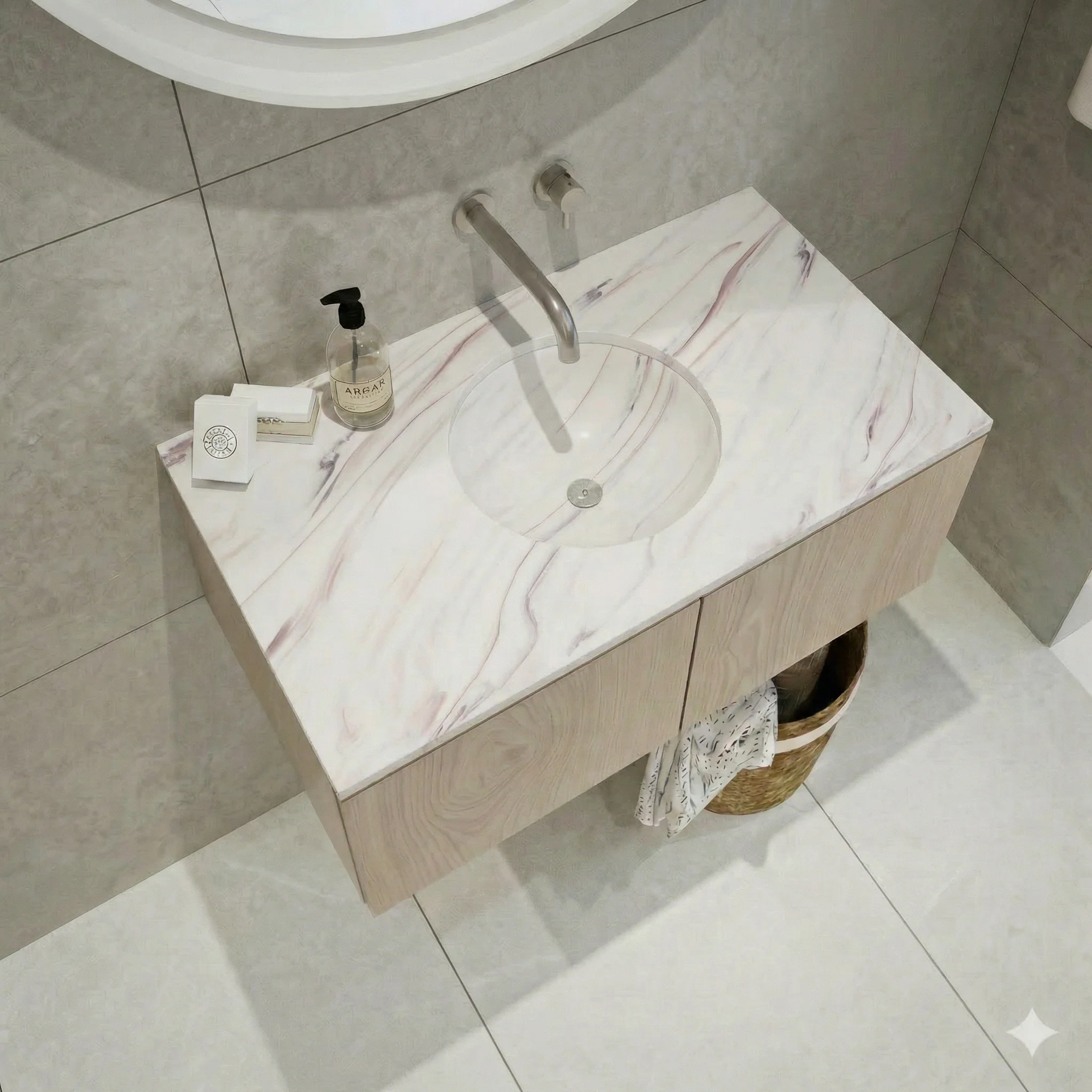 Encimera con lavabo Round integrado