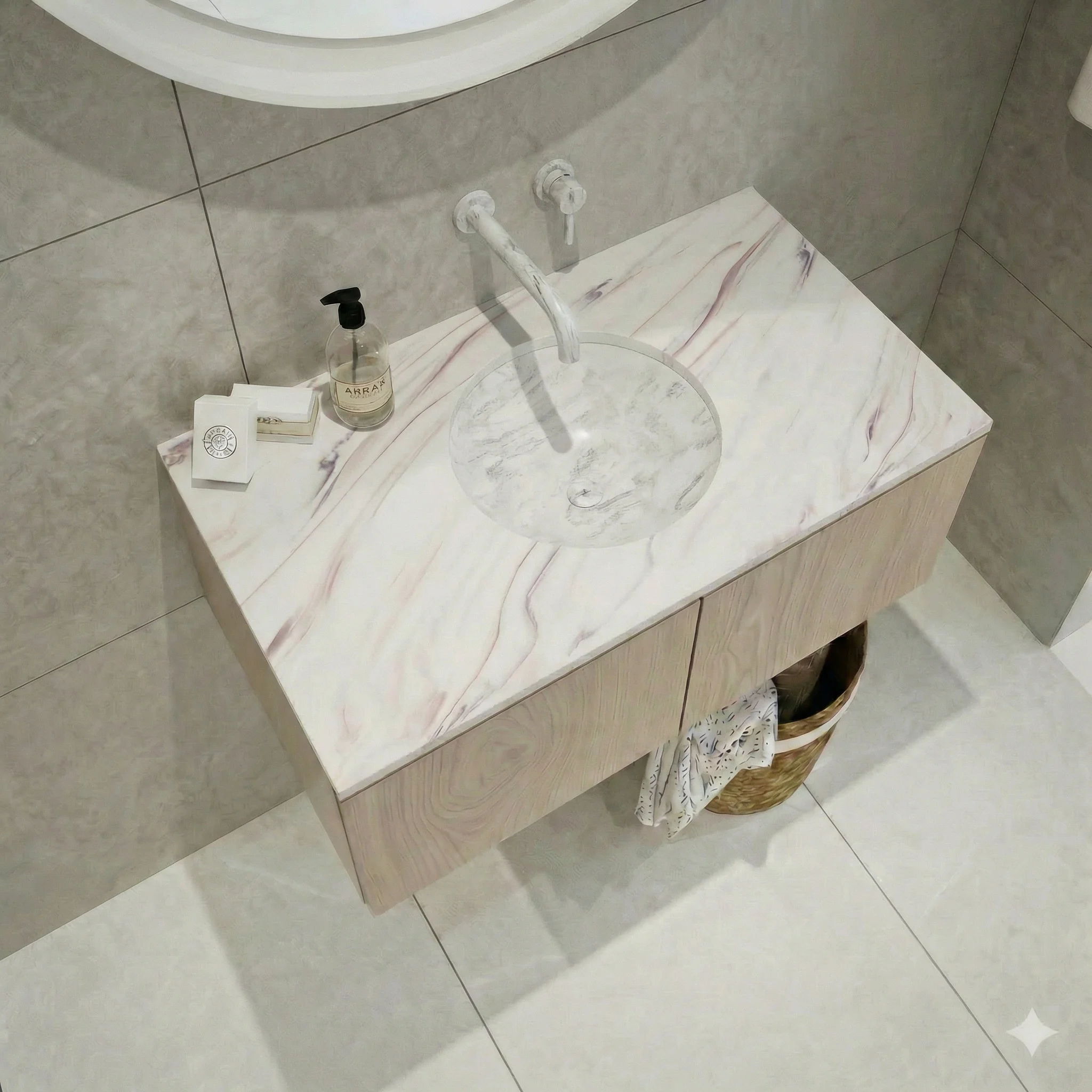 Encimera con lavabo Round integrado