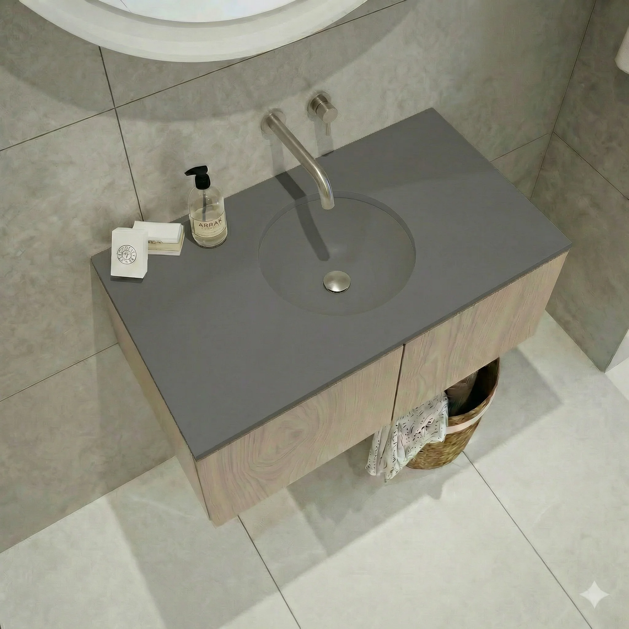 Encimera con lavabo Round integrado